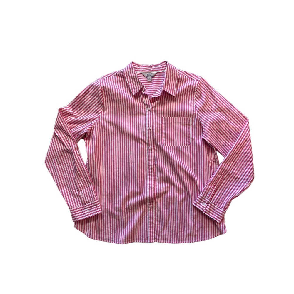 Croft and Barrow pink striped women's shirt large